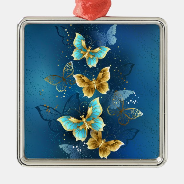 Golden butterflies julgransprydnad metall (Framsidan)