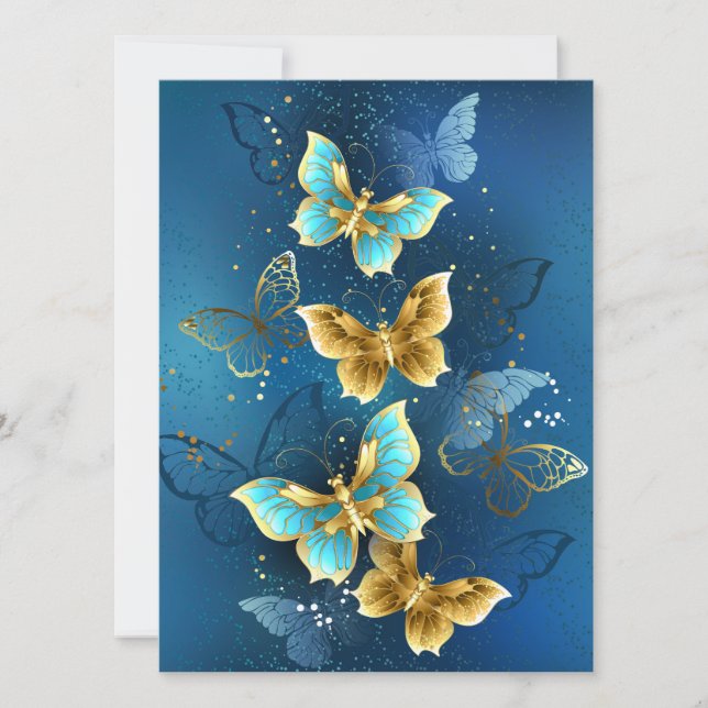 Golden butterflies julkort (Framsida)