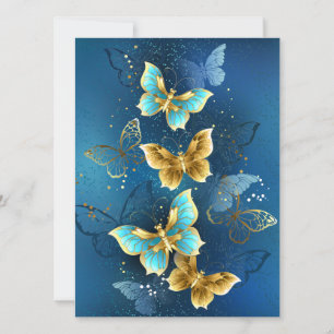 Golden butterflies julkort
