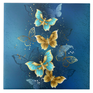 Golden butterflies kakelplatta