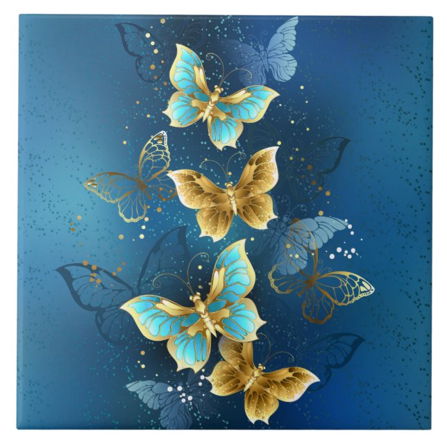 Golden butterflies kakelplatta (Framsidan)