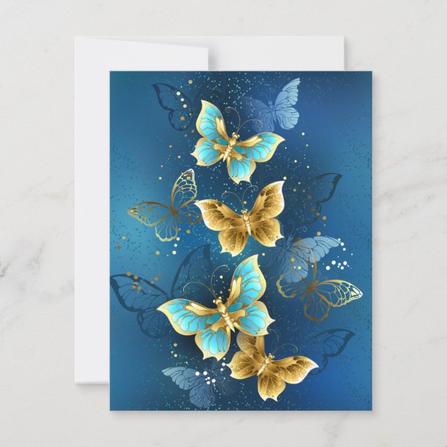 Golden butterflies kort (Framsida)