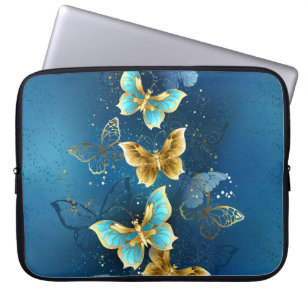 Golden butterflies laptop fodral