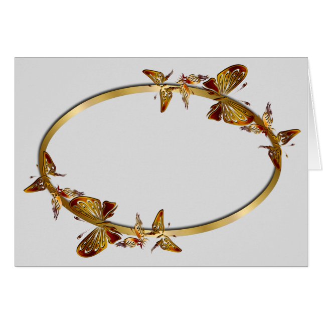 Golden Butterflies (liggande) Hälsningskort (Framsidan Horizontal)
