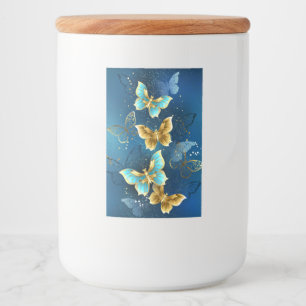 Golden butterflies mat etikett
