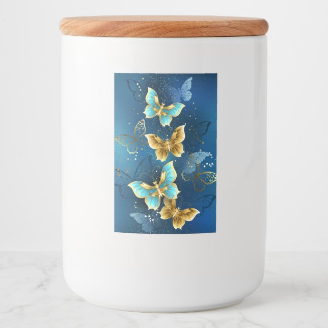 Golden butterflies mat etikett (Framsida)
