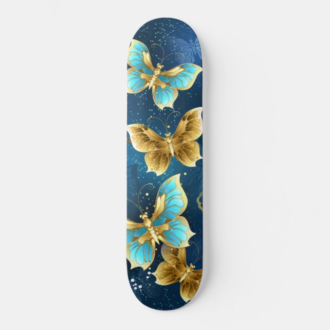 Golden butterflies mini skateboard bräda 18,5 cm (Framsida)