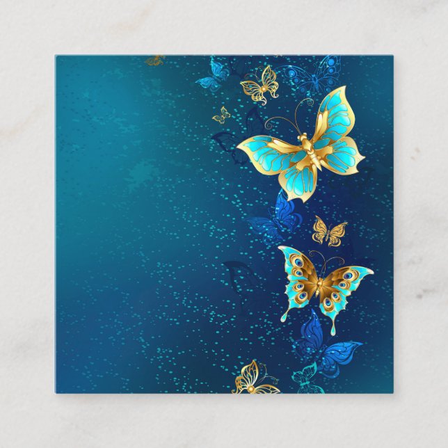 Golden Butterflies på en blå bakgrund (Framsida)