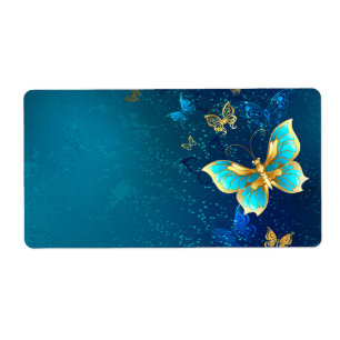 Golden Butterflies på en blå bakgrund Fraktsedel