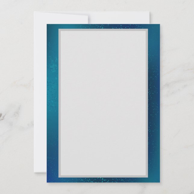 Golden Butterflies på en blå bakgrund Inbjudningar (Baksida)