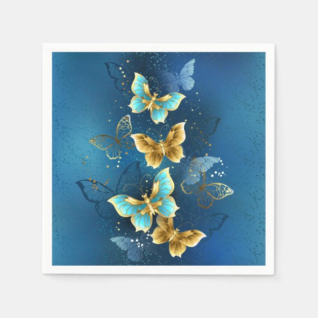 Golden butterflies pappersservett (Framsidan)