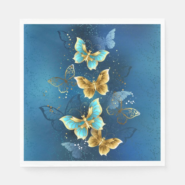Golden butterflies pappersservett (Framsidan)