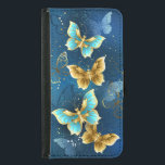Golden butterflies plånboksfodral för samsung galaxy s5<br><div class="desc">Sammansättning av flygande,  smycken,  guld och mörk fjärilar på texturerad smyckesbakgrund. Golden Butterfly.</div>