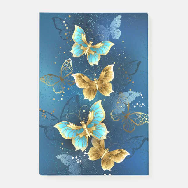 Golden butterflies post-it block (Framsida)