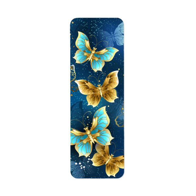Golden butterflies returadress etikett (Framsidan)