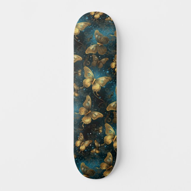Golden Butterflies Skateboard (Framsida)