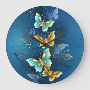 Golden butterflies stor klocka