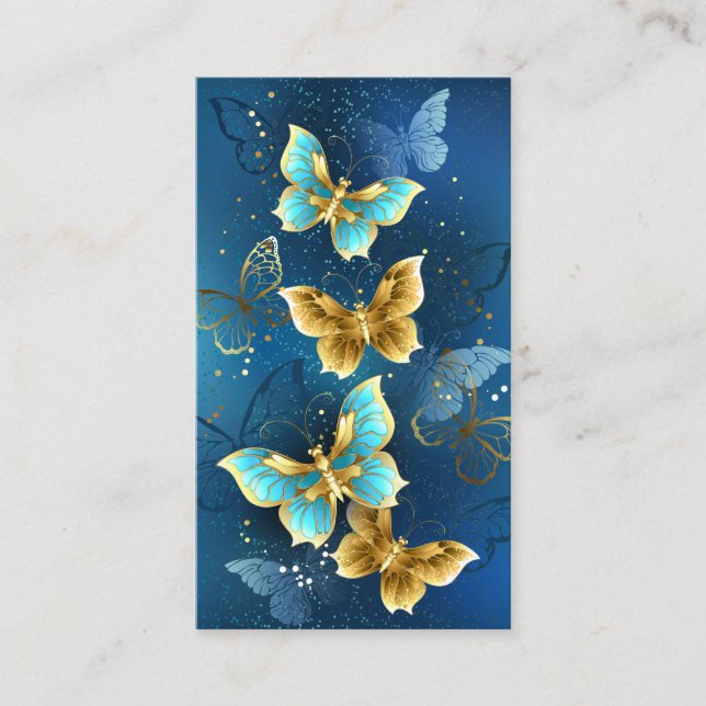 Golden butterflies tidsbeställning kort (Framsida)