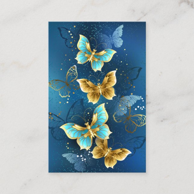Golden butterflies tidsbeställning kort (Framsida)
