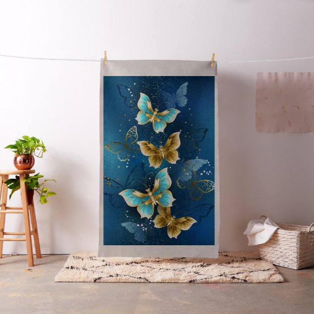 Golden butterflies tyg (In Situ)