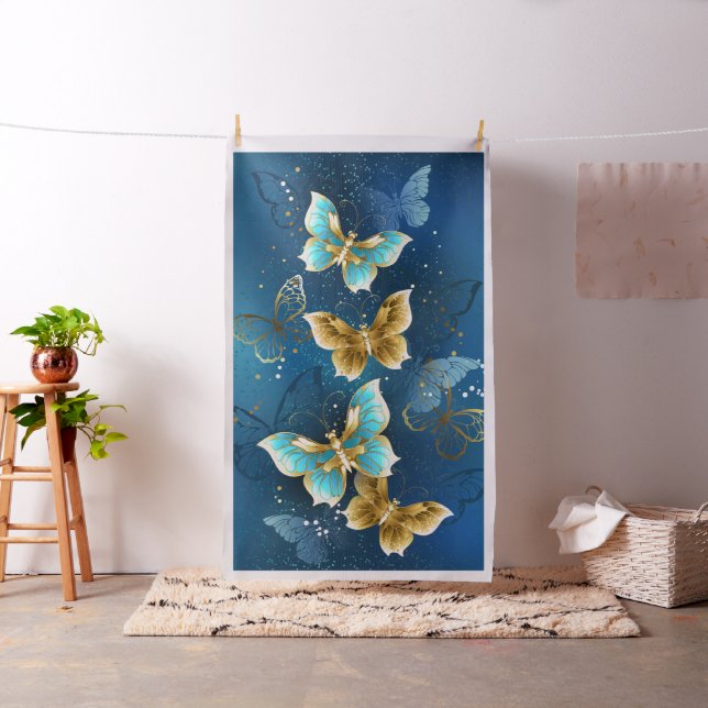 Golden butterflies tyg (In Situ)