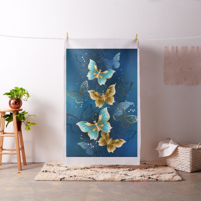 Golden butterflies tyg (In Situ)