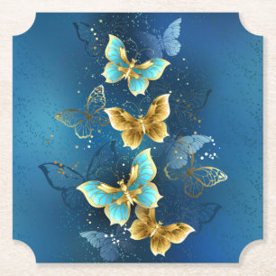Golden butterflies underlägg papper