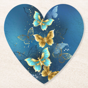 Golden butterflies underlägg papper