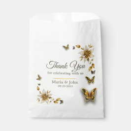 Golden Butterflies Wedding Favor Bags