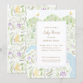 Golden Butterfly Baby Shower Inbjudningar