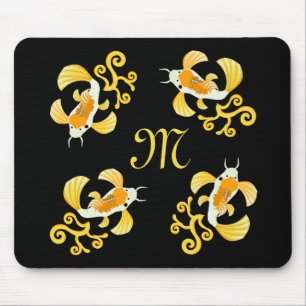 Golden Butterfly Koi Monogram Musmatta