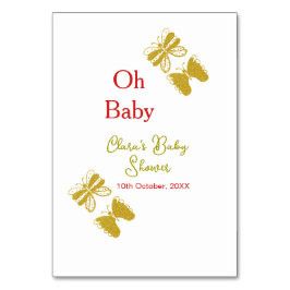 Golden Butterfly Red Baby dusch oh baby modern Bordsnummer