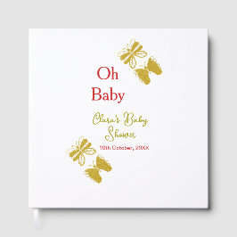 Golden Butterfly Red Baby dusch oh baby modern Gästböcker