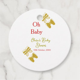 Golden Butterfly Red Baby dusch oh baby modern Gåvor Etiketter