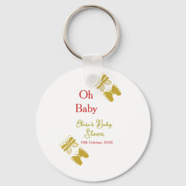 Golden Butterfly Red Baby dusch oh baby modern Nyckelring