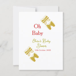 Golden Butterfly Red Baby dusch oh baby modern Vykort