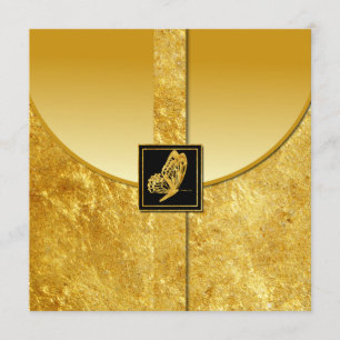 Golden Butterfly Whimsey bröllopsinbjudningar Inbjudningar