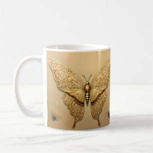 Golden Butterfly Wildlife Älskare Kaffemugg