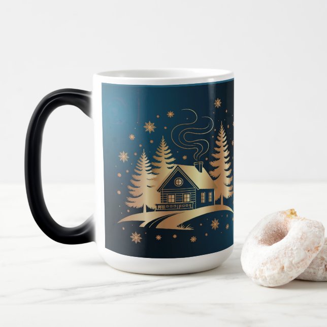 Golden Cabin Blue Morphing Mug Magisk Mugg (Med munk)