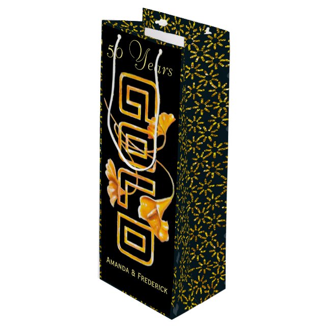 Golden Calla Lily 50:e Bröllop-årsdagen Anpassning (Framsidan Vinklad)