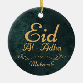 Golden Calligraphy Eid Al-Adha Mubarak 2025 Julgransprydnad Keramik