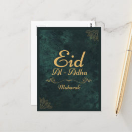 Golden Calligraphy Eid Al-Adha Mubarak 2025 Vykort