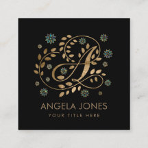 Golden Calligraphy Monogram med lyxfärg och brev A