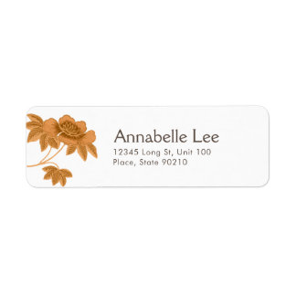 Golden Camellia Return-adressetikett Returadress Etikett