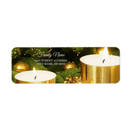 Golden Candles julretur - etikett Returadress Etikett
