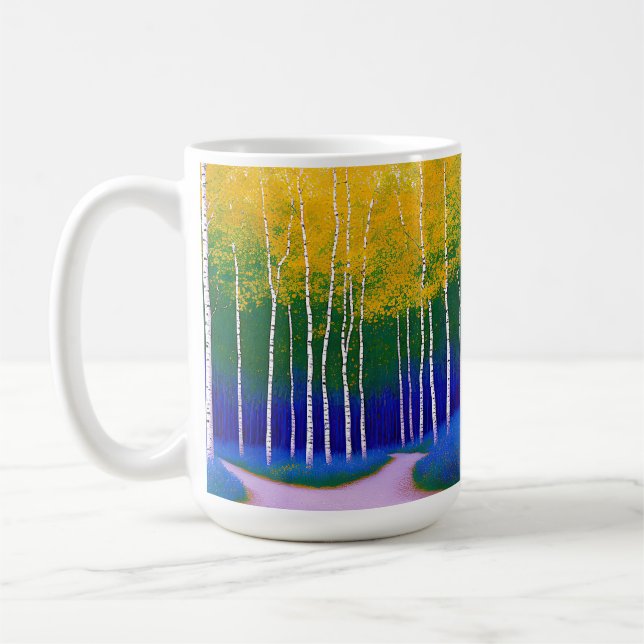 Golden Canopy - ett trädlandskap Kaffemugg (Vänster)