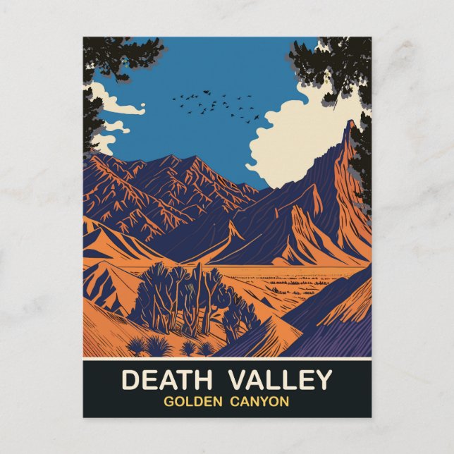 Golden Canyon, Death Valley CA, Resa Vykort (Framsida)