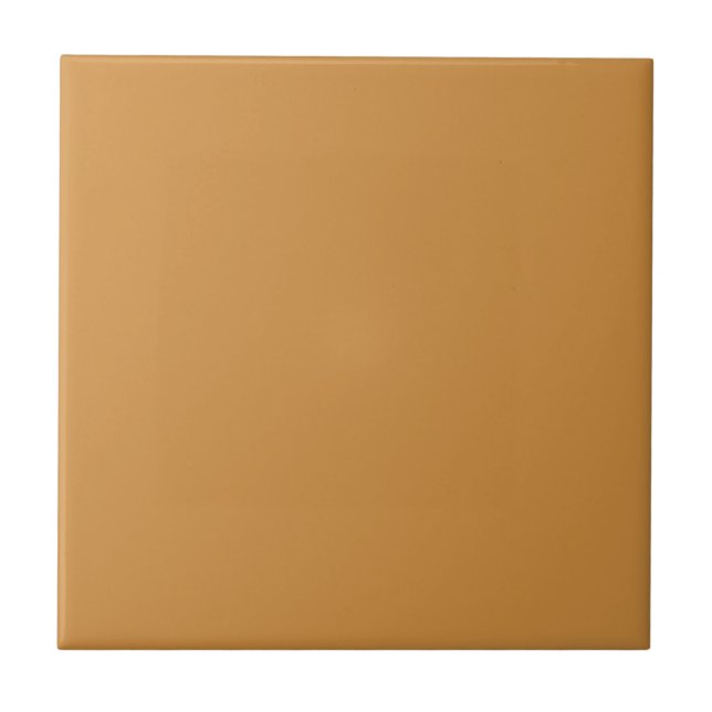 Golden Caramel Solid Färg | #cf8e40 Kakelplatta (Framsidan)