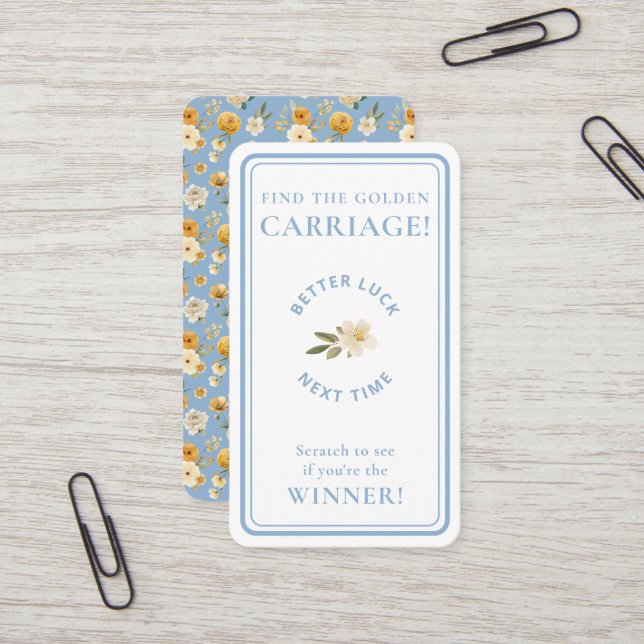 Golden Carriage Scratch-Off Game Blue Non-Winner  Visitkort (Fram/Back In Situ)