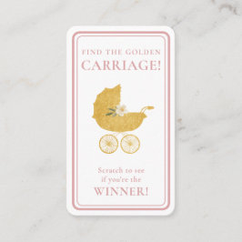Golden Carriage Scratch-Off Game | Blush Pink Visitkort